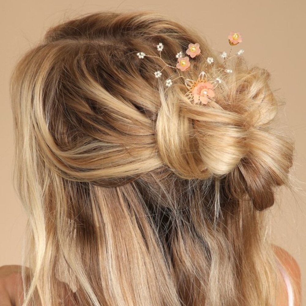 Lulus My Love Grows Gold Pearl Flower Hair Pin